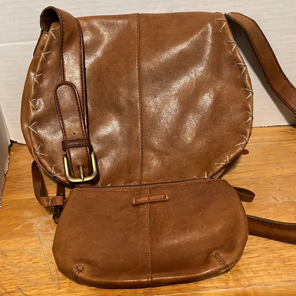 Nine West Hobo bag, brown leather. Gently used